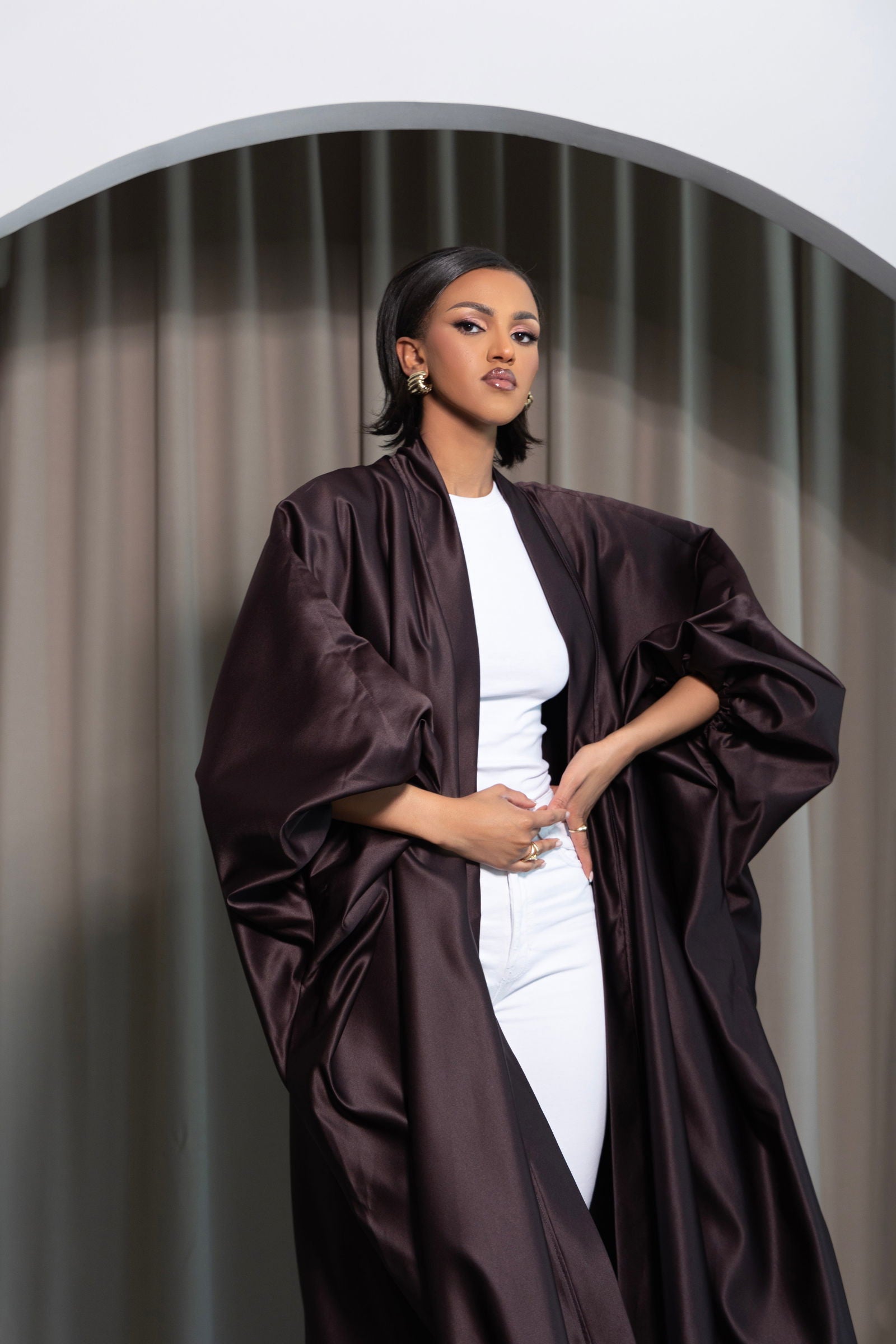 Kimono AURA marron - HAURA COUTURE