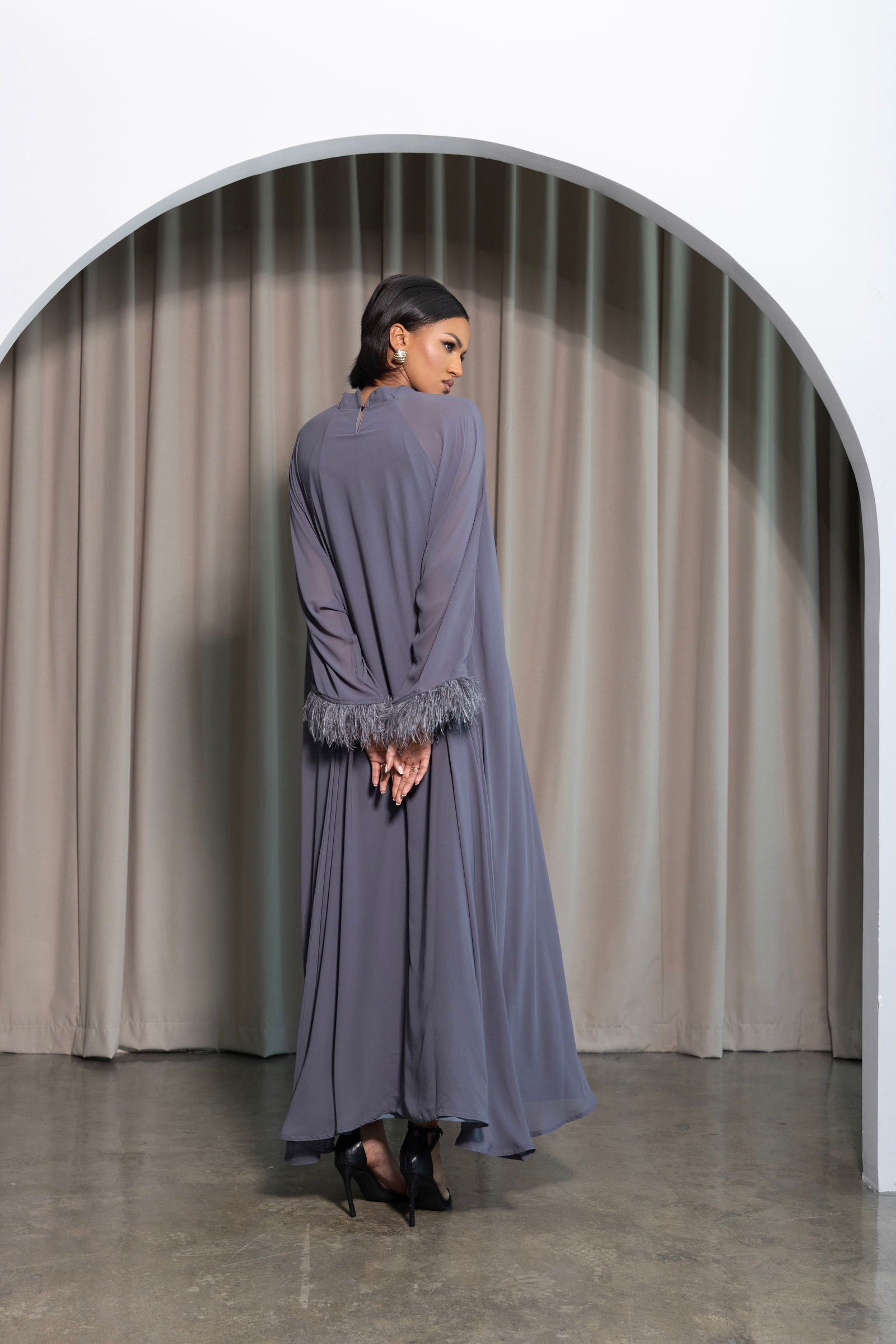 Robe IRIS grise - HAURA COUTURE